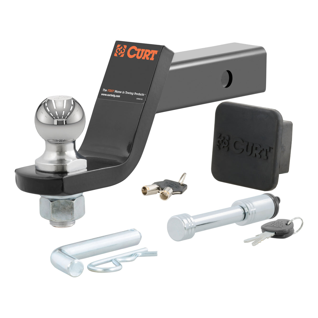 Curt - Towing Starter Kit with 2" Ball (2" Shank, 7,500 lbs, 4" Drop) - 45554
