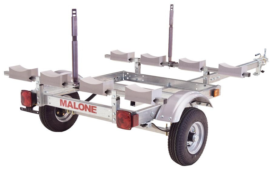 Malone - EcoLight 4 Kayak Trailer Package (1 Stacker & 4 sets foam blocks) - MPG586XL