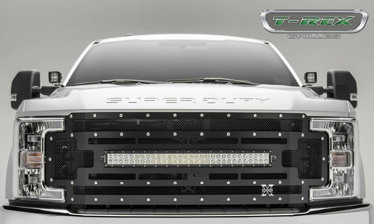 T-Rex Grilles - 1 Pc Small Mesh Mild Steel Torch Grille Replacement - Includes Universal Wiring Harness - 6315371