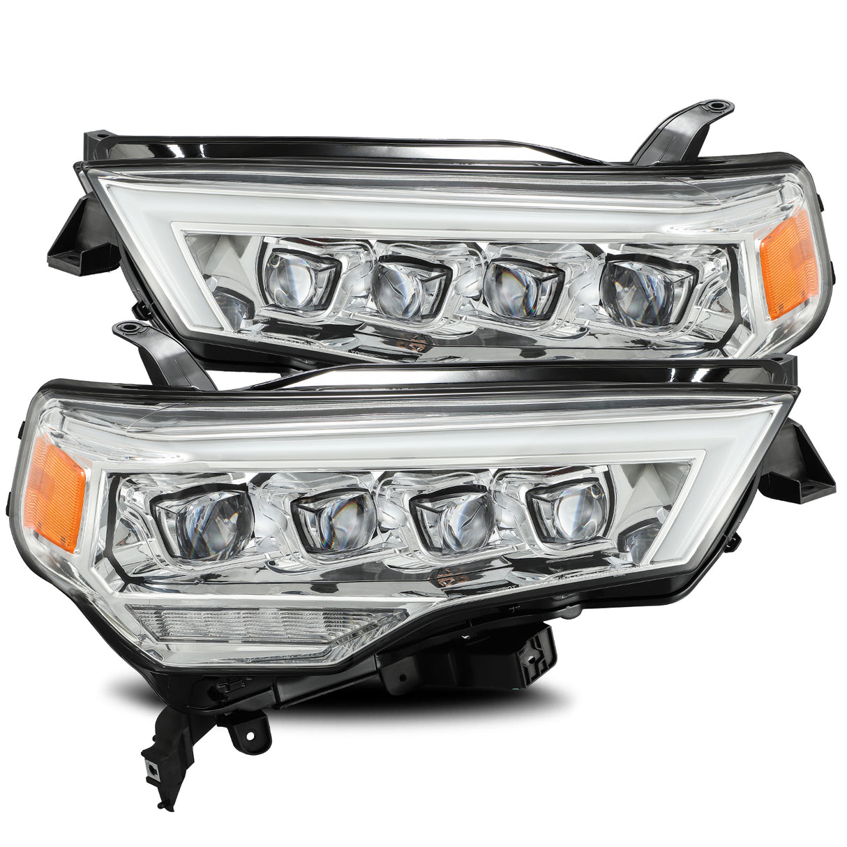 AlphaRex 880724 LED Projector Headlights Plank Style Design Chrome