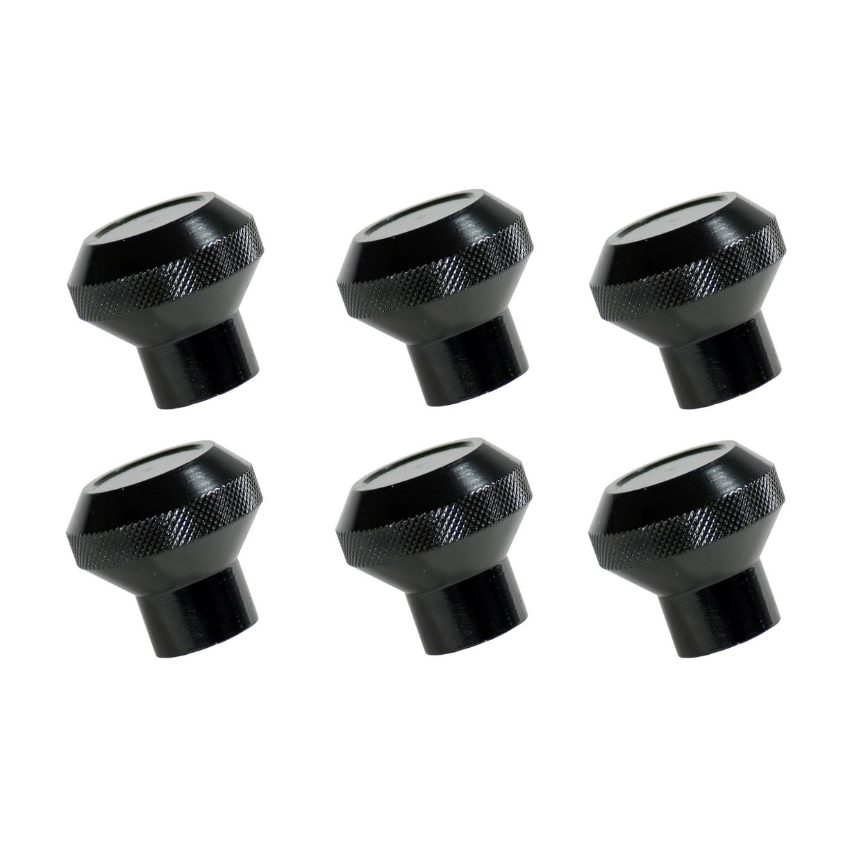 Dash Knob Set, Billet Stainless Steel, Black; 76-86 Jeep CJ Models