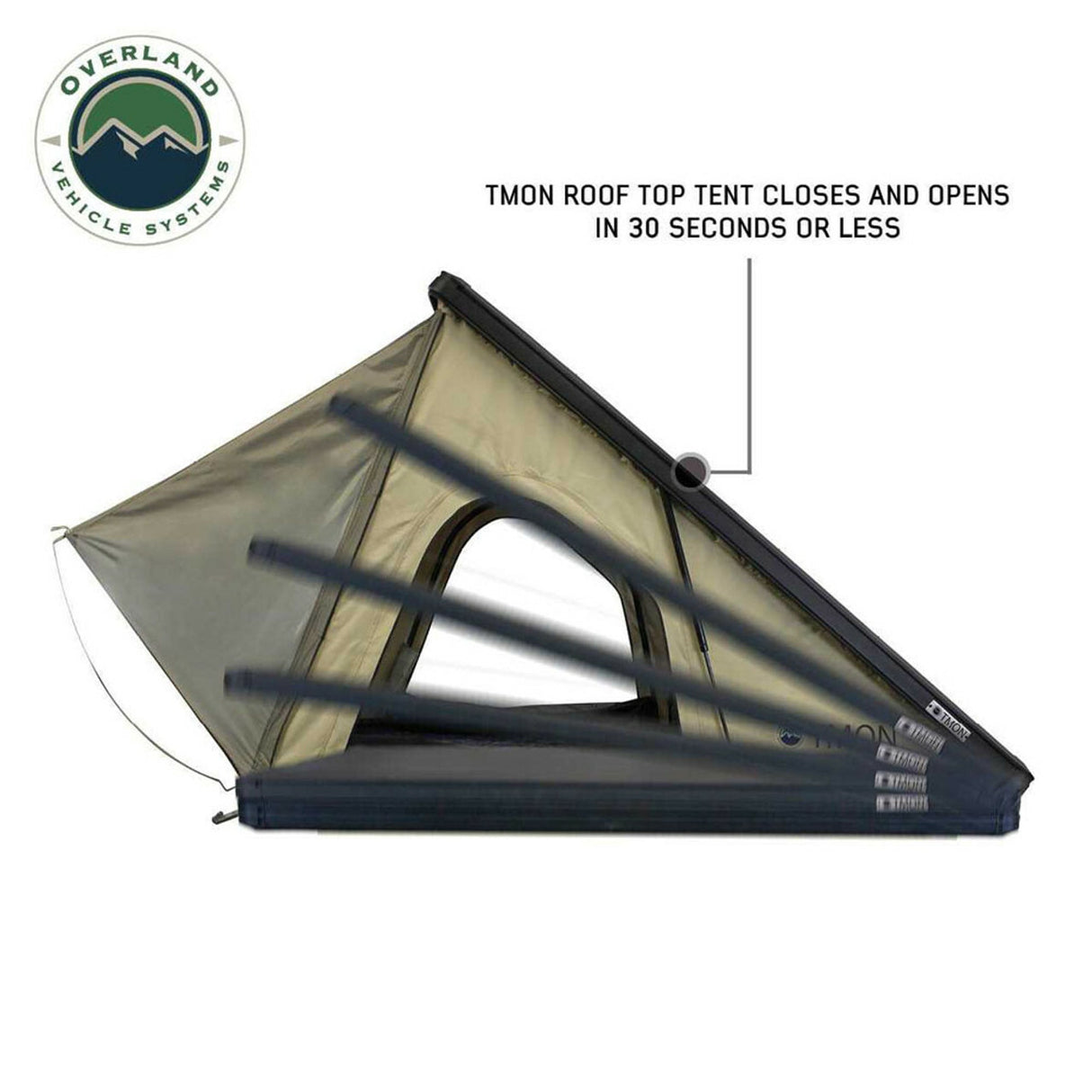 Overland Vehicle Systems - LD TMON Clamshell Aluminum Hard Shell Roof Top Tent - 18119935