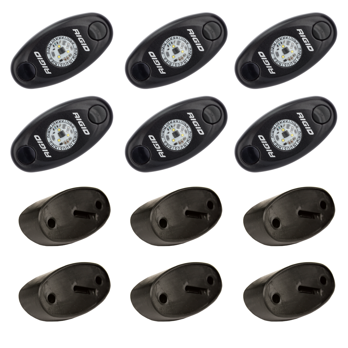 RIGID - A-Series Rock Light 6-Pack Kit Amber - 400293