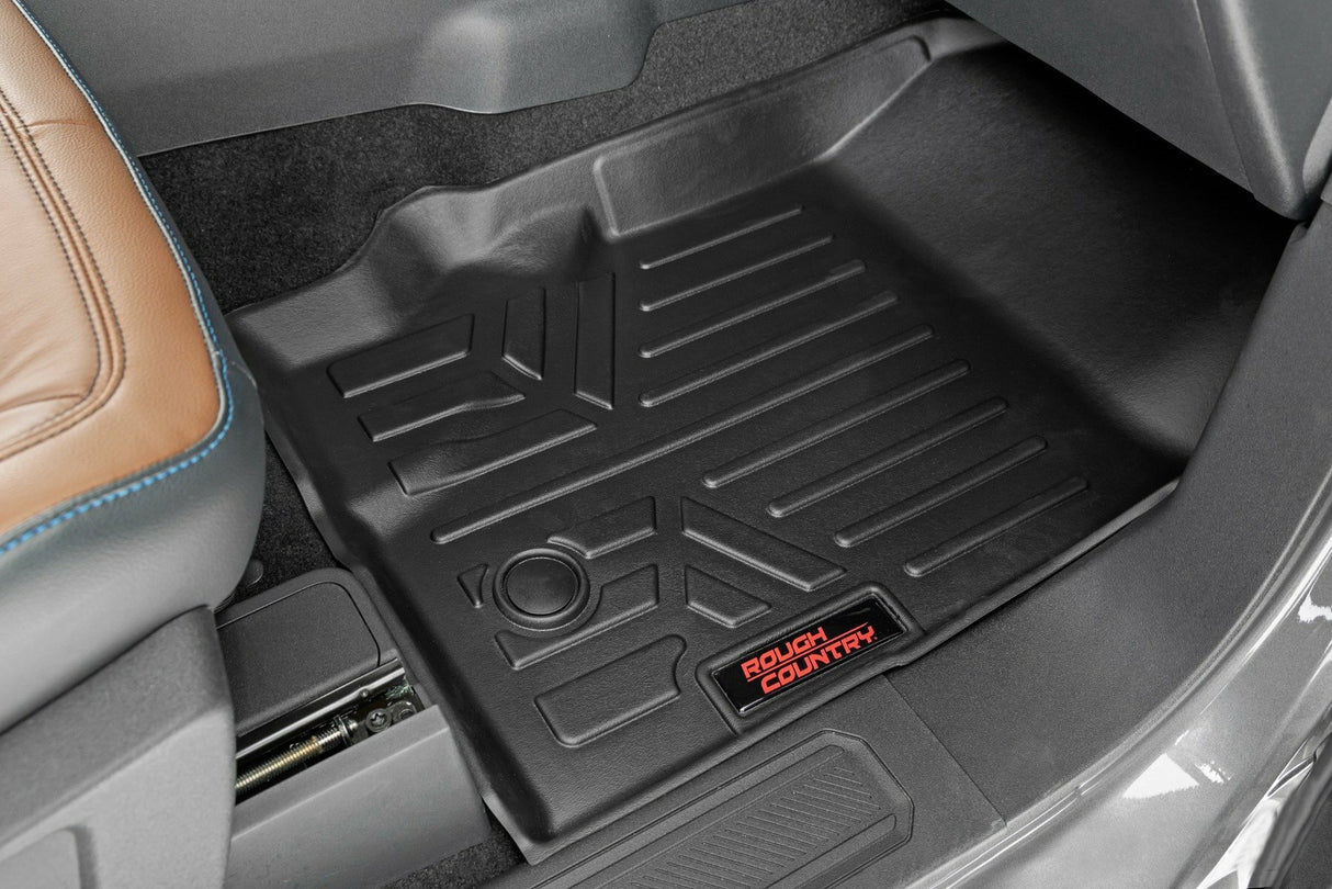 Rough Country Floor Mats - Front & Rear - Ford Bronco (2 Door) 4WD (2021-2023) - M-51632