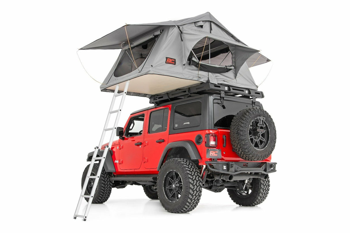 Rough Country - Roof Top Tent - Rack Mount - 12 Volt Accessory w Ladder Extension & LED Light Kit - 99049