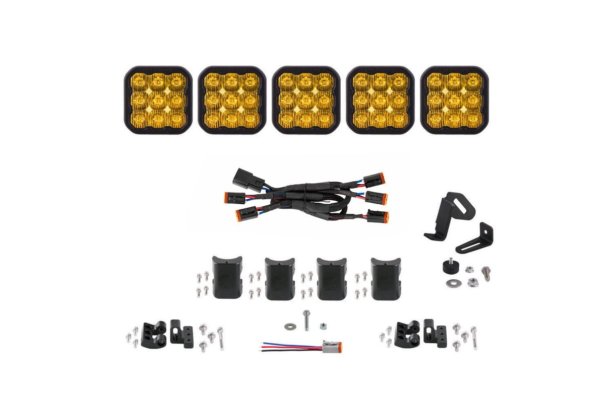 Diode Dynamics - SS5 Sport Universal CrossLink 5-Pod Lightbar Yellow Driving - DD7209