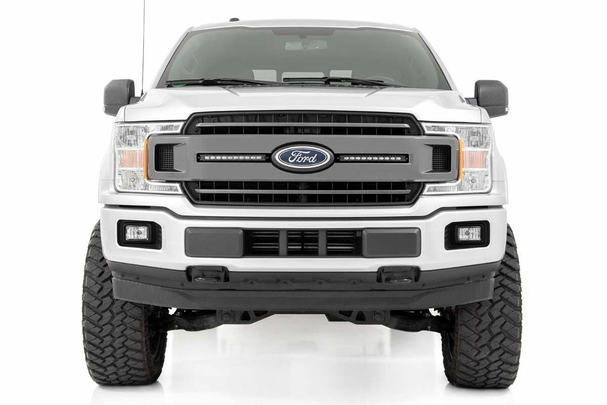 Rough Country - LED Light Kit - Grille Mount - 10" Black Slimline Pair - Ford F-150 (18-20) - 70808