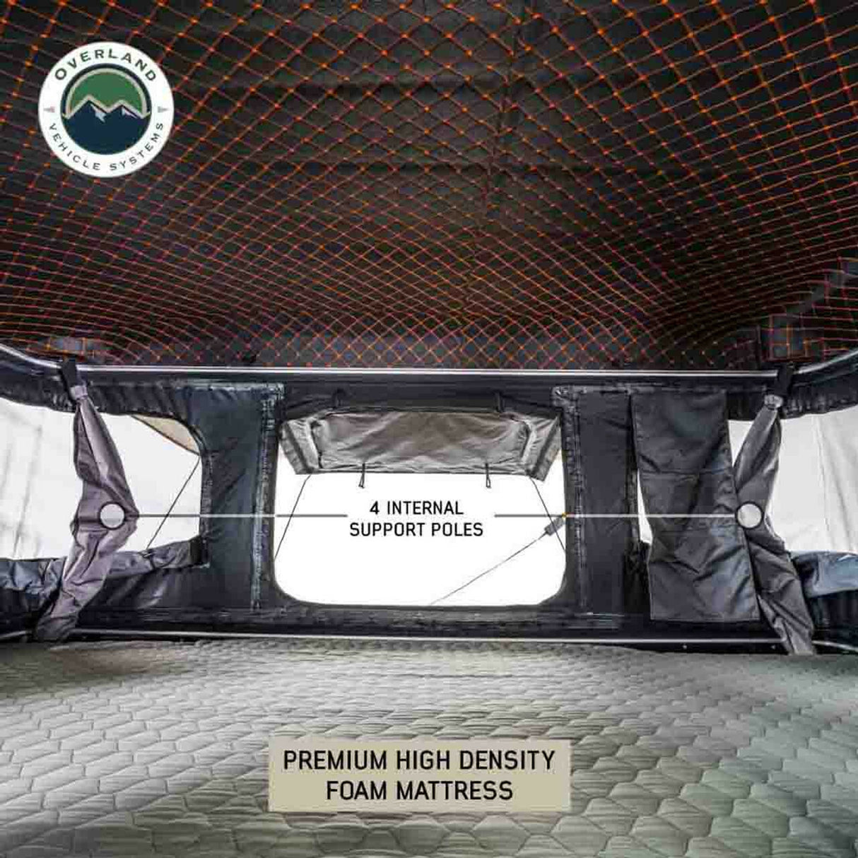 Overland Vehicle Systems - HD Bundu 2 - Hard Shell Pop Up Roof Top Tent, 2 Person, Grey Body and Black Rainfly - 18199901