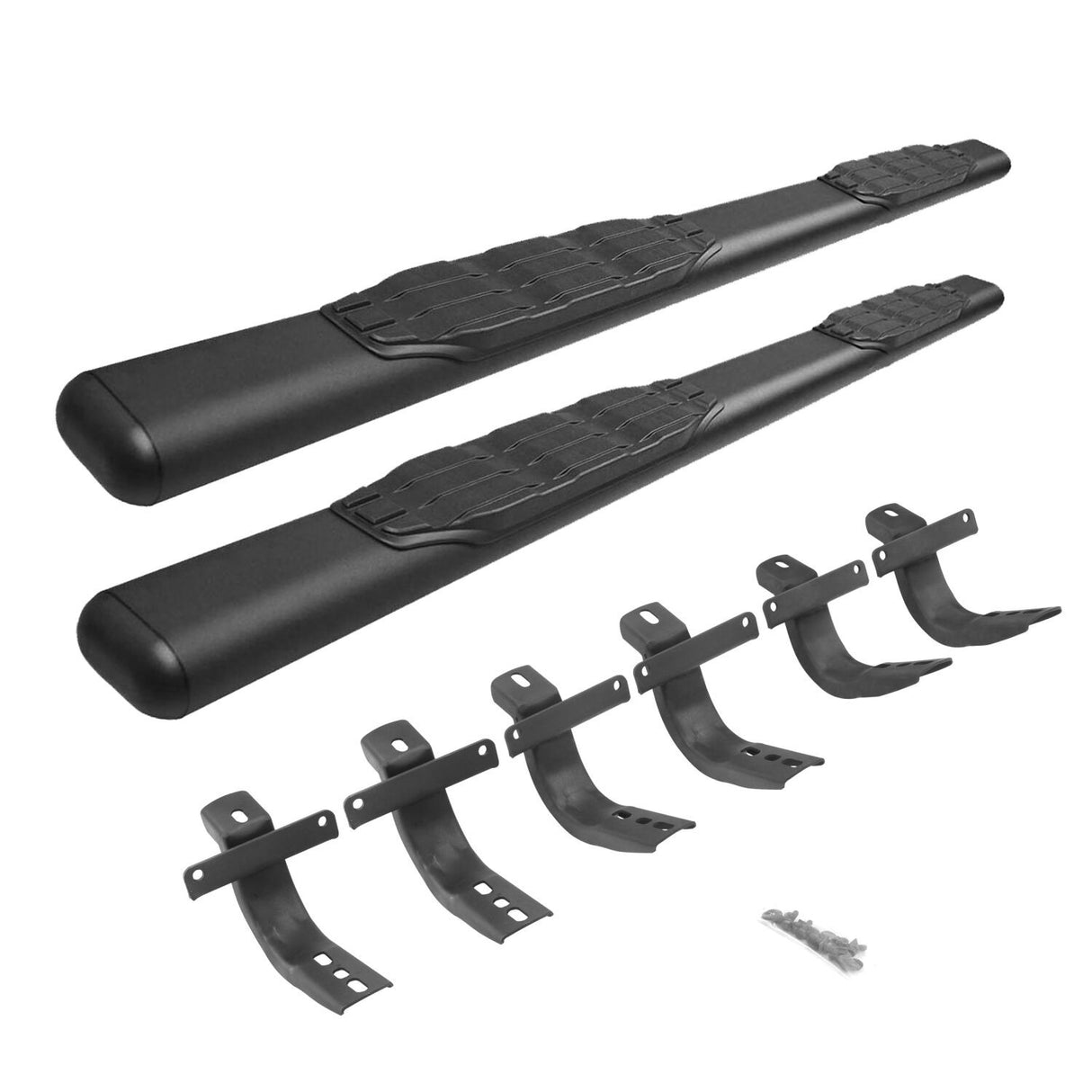 Go Rhino 105412973PS - 5" 1000 Series SideSteps With Mounting Bracket Kit - Polished Stainless Steel