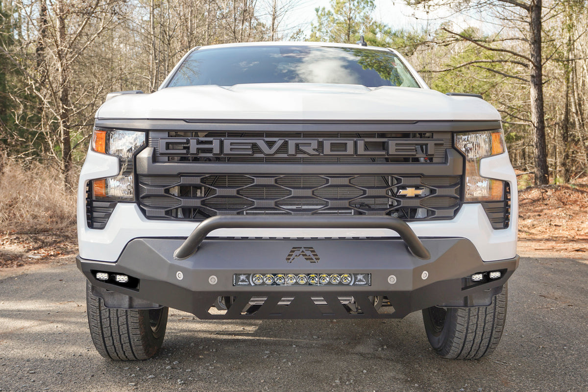 Fab Fours - 2022-2026 Chevrolet 1500 Vengeance Front Sensor Bumper w/ Pre-Runner Guard - CS22-D5652-1