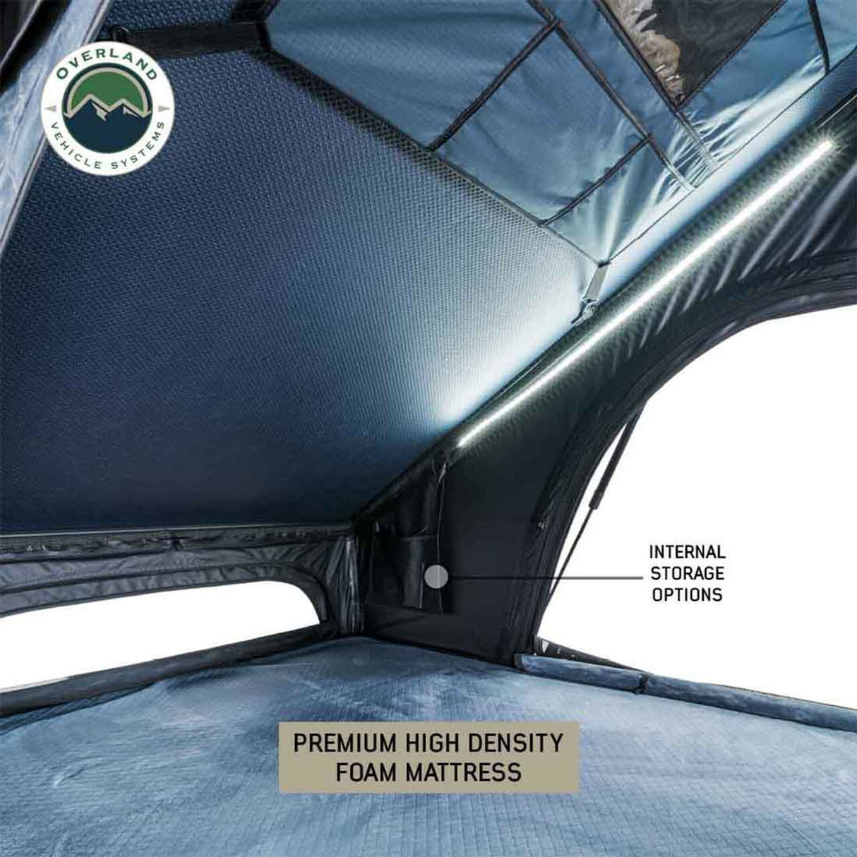 Overland Vehicle Systems - XD Lohtse - Clamshell Aluminum Roof Top Tent, 2 Person, Grey Body and Black Rainfly - 18589902