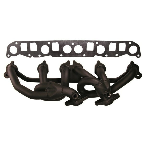 Header, Steel, Black, 4.0L; 99-06 Jeep Models XJ/ZJ/TJ