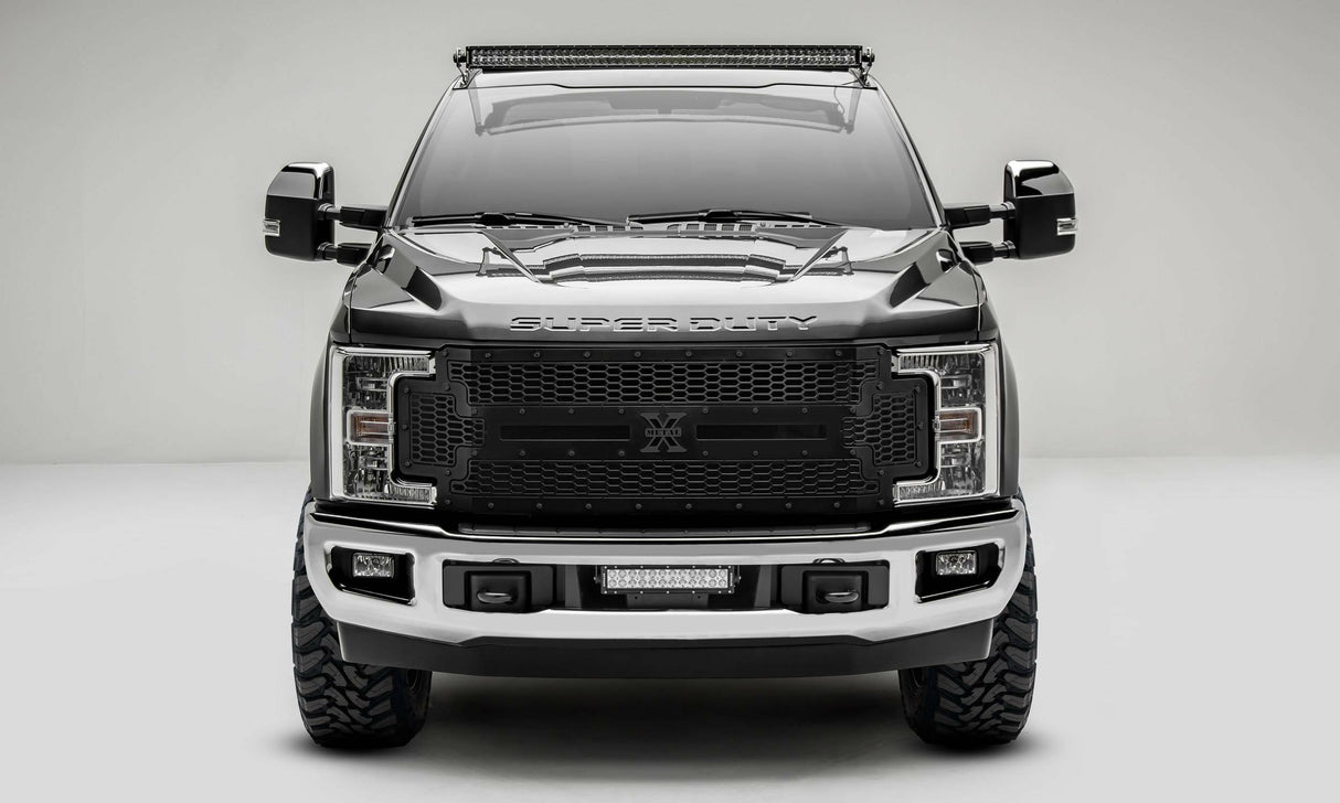 T-Rex Grilles - 1 Pc Laser Cut Pattern Mild Steel Stealth Laser X Grille Replacement - 7715471-BR