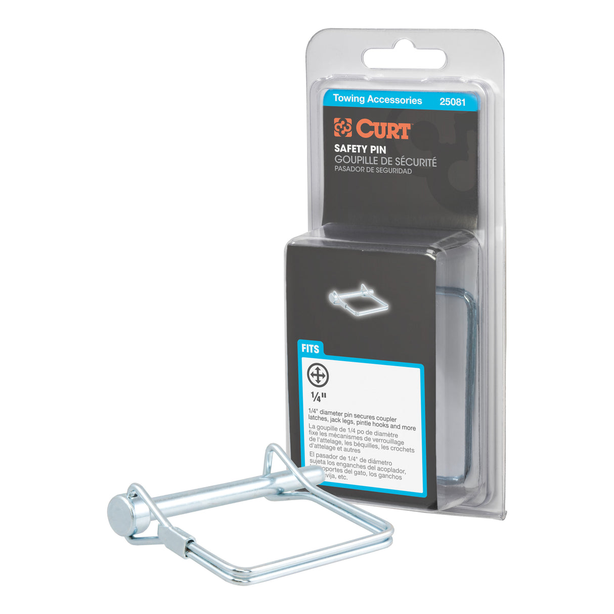 Curt - 1/4" Safety Pin (2-3/4" Pin Length, Packaged) - 25081