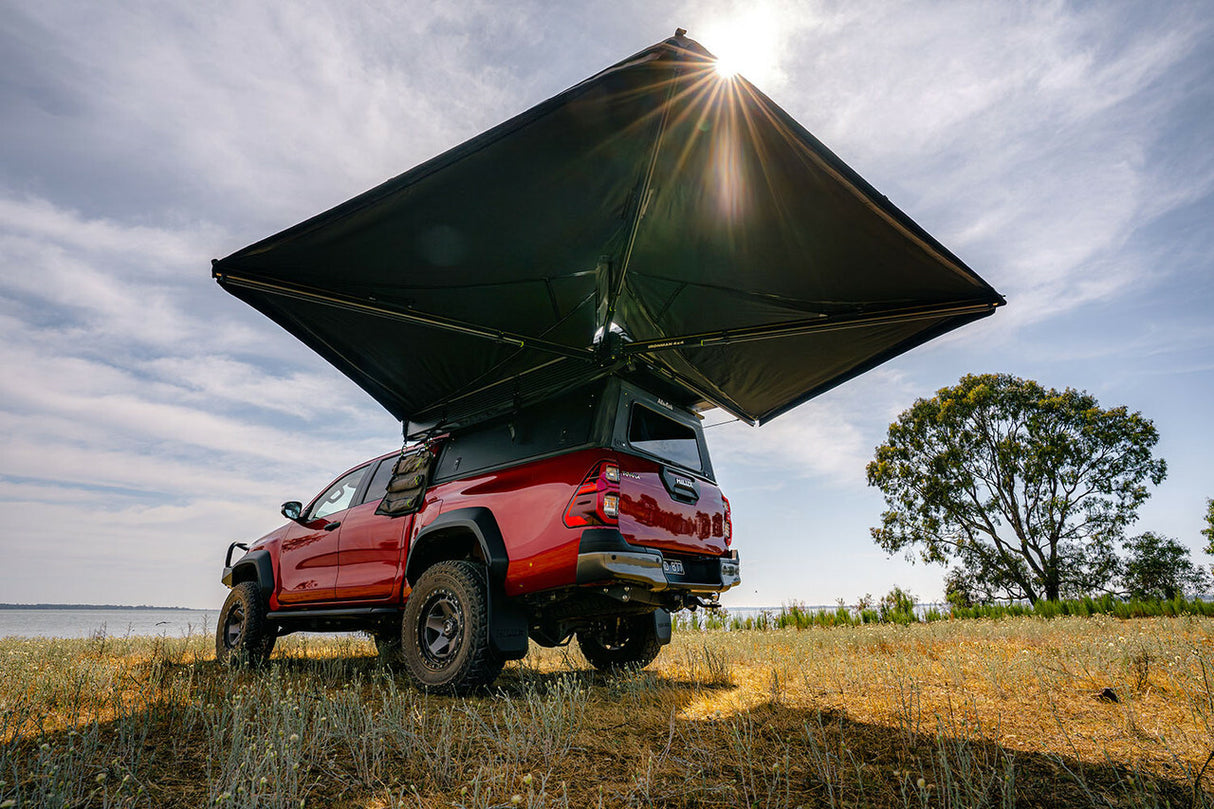 Ironman 4x4 - Deltawing 270-degree 6.5FT FreeStanding Awning for Right Side of Vehicle with LED Lights, Waterproof, UV50 - IAWN270R045K