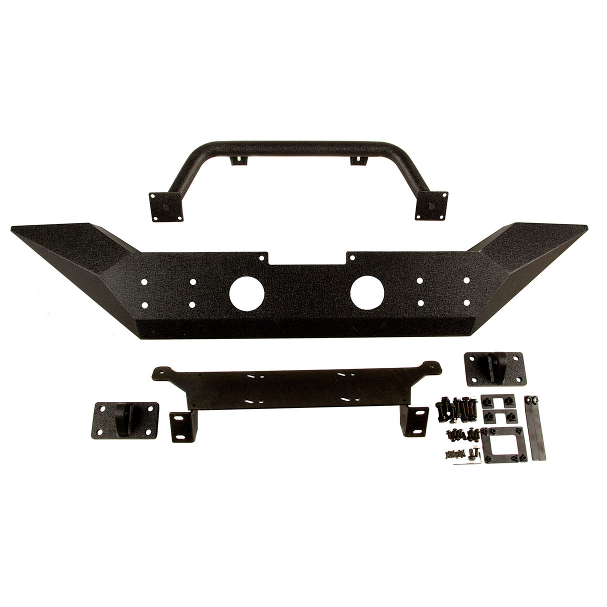 Rugged Ridge 11548.01 Spartan Bumper, Front, High Clearance Ends, Overrider; 07-18 JK