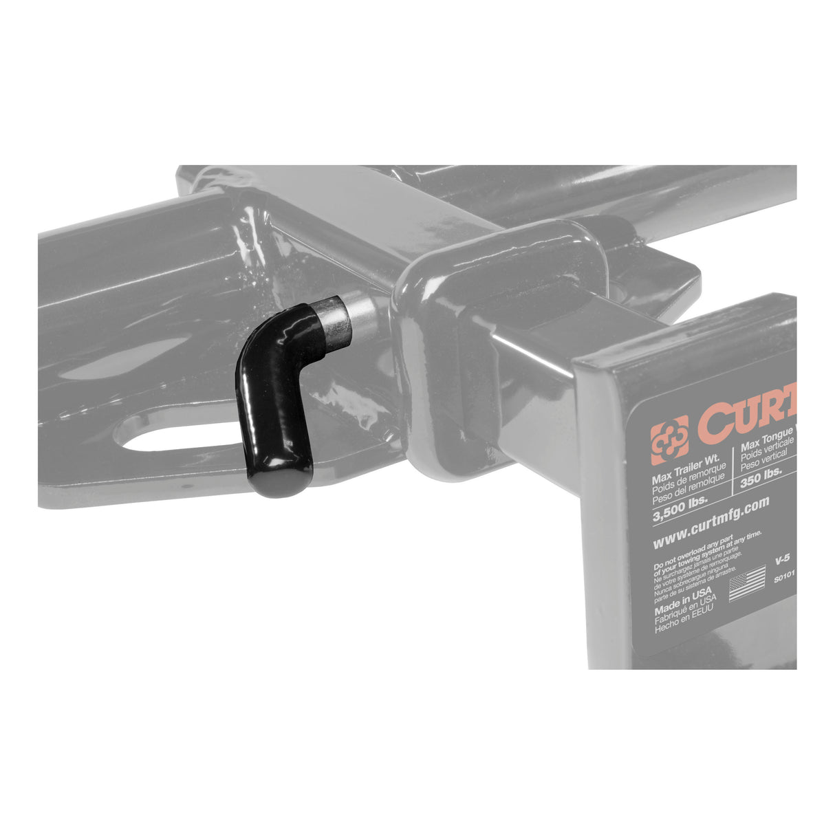 Curt - 1/2" Hitch Pin (1-1/4" Receiver, Zinc with Rubber Grip) - 21410