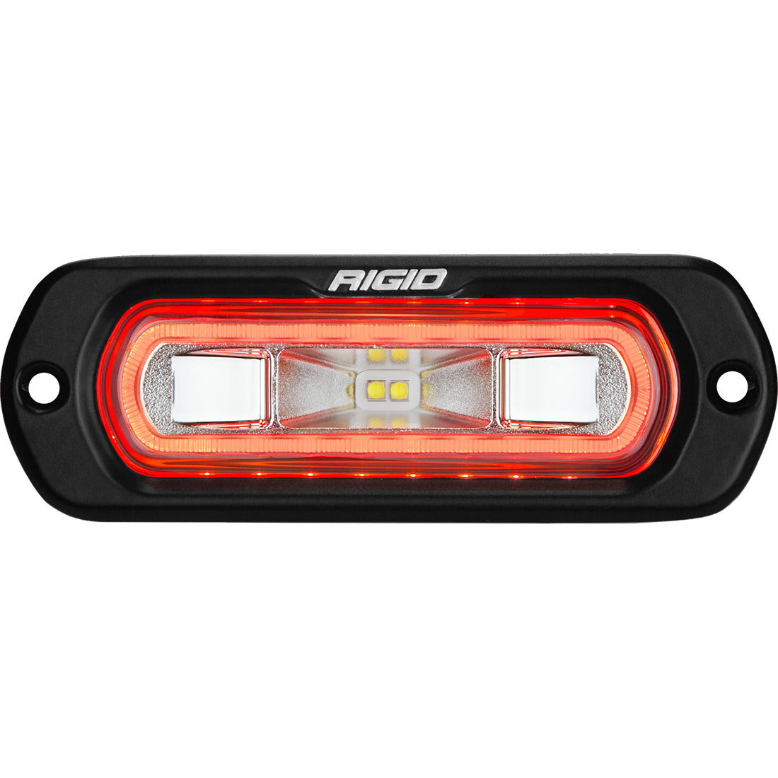 RIGID Industries - 52202 SR-L Series Marine Spreader Pod, 2 Wire, Flush Mount, Black W/Red Halo