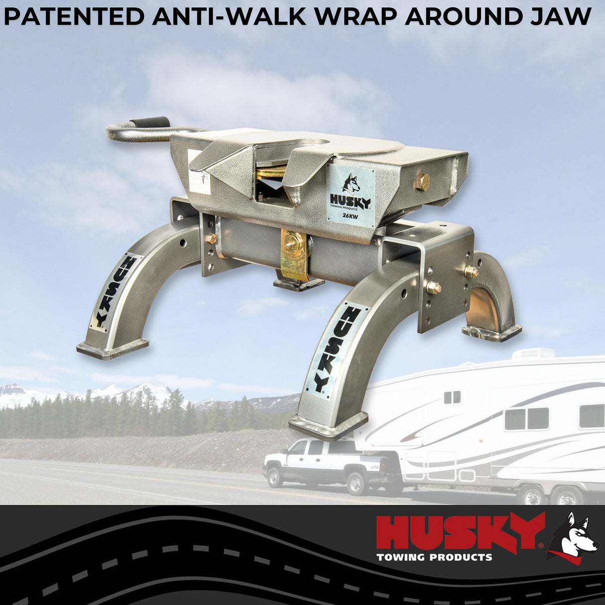 Husky Towing 33232P Includes Fifth Wheel Head With Wrap Around Jaw/ Head Support and Legs