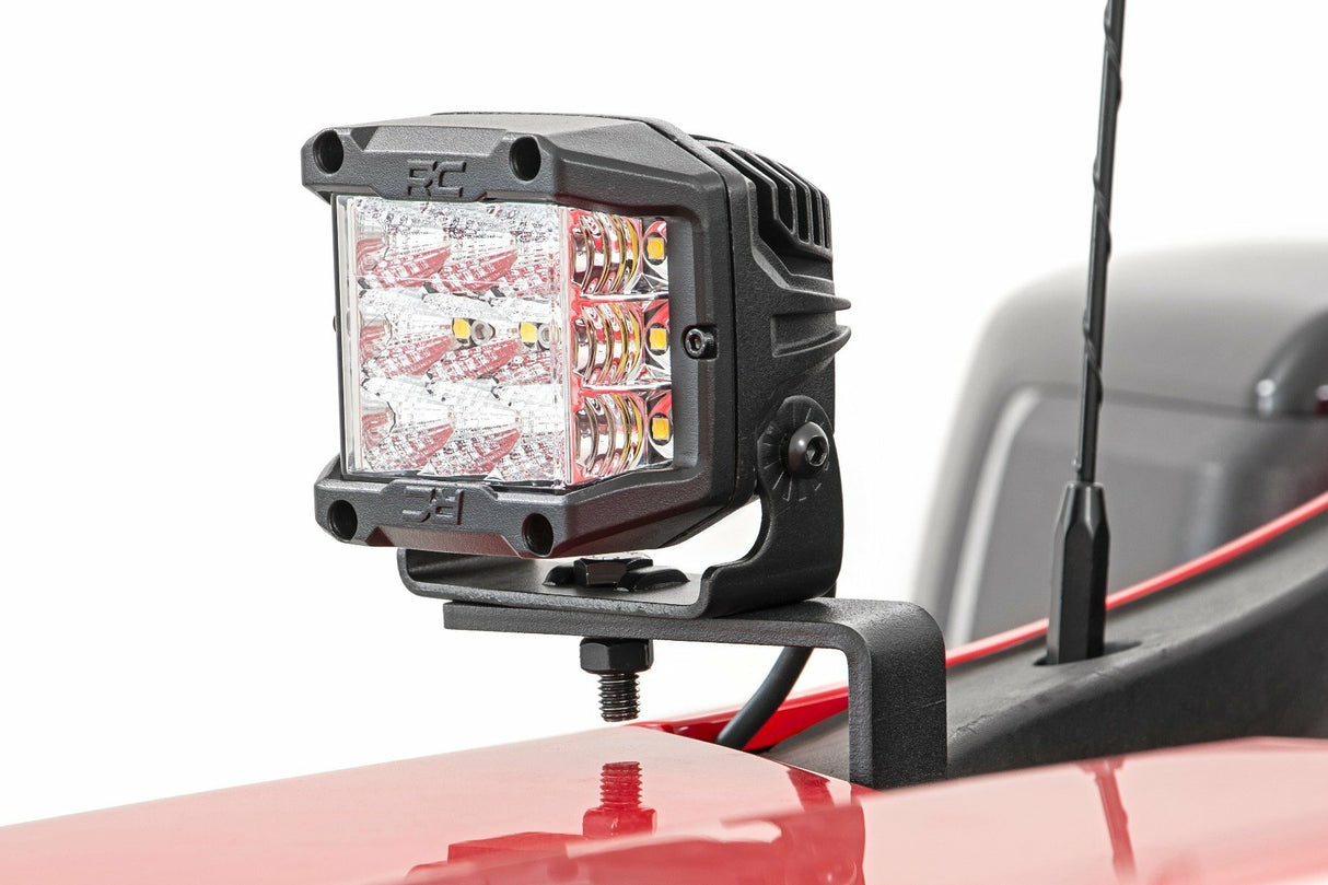 Rough Country - LED Light Kit - Ditch Mount - 2" Black Pair - Flood - Chevy Silverado 1500 (19-24) - 70842