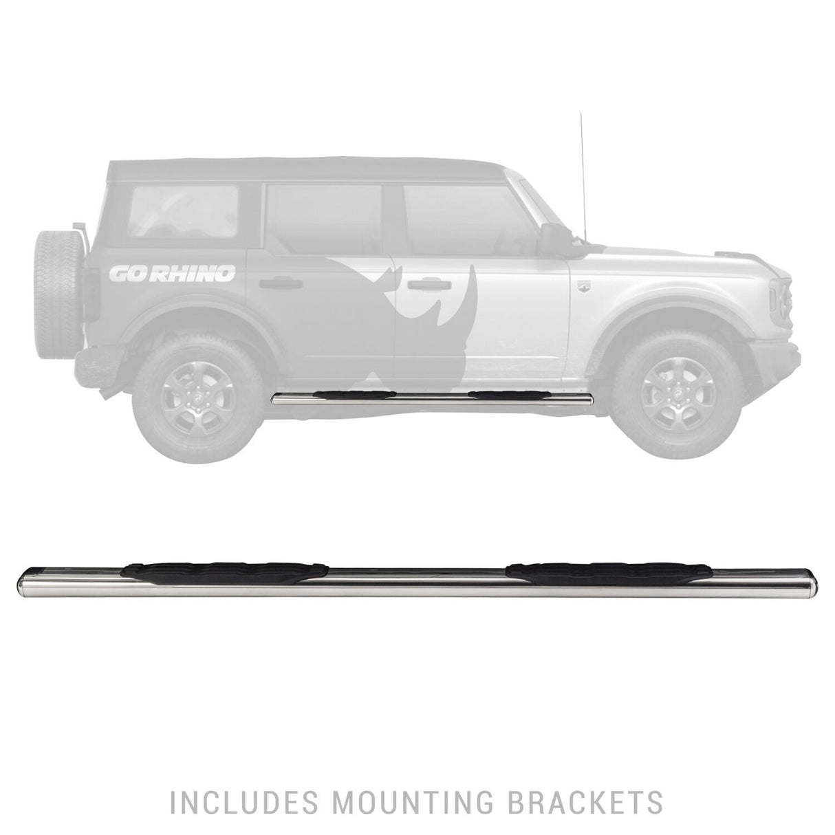 Go Rhino 105412973PS 5" 1000 Series Side Steps with Mounting Brackets Kit