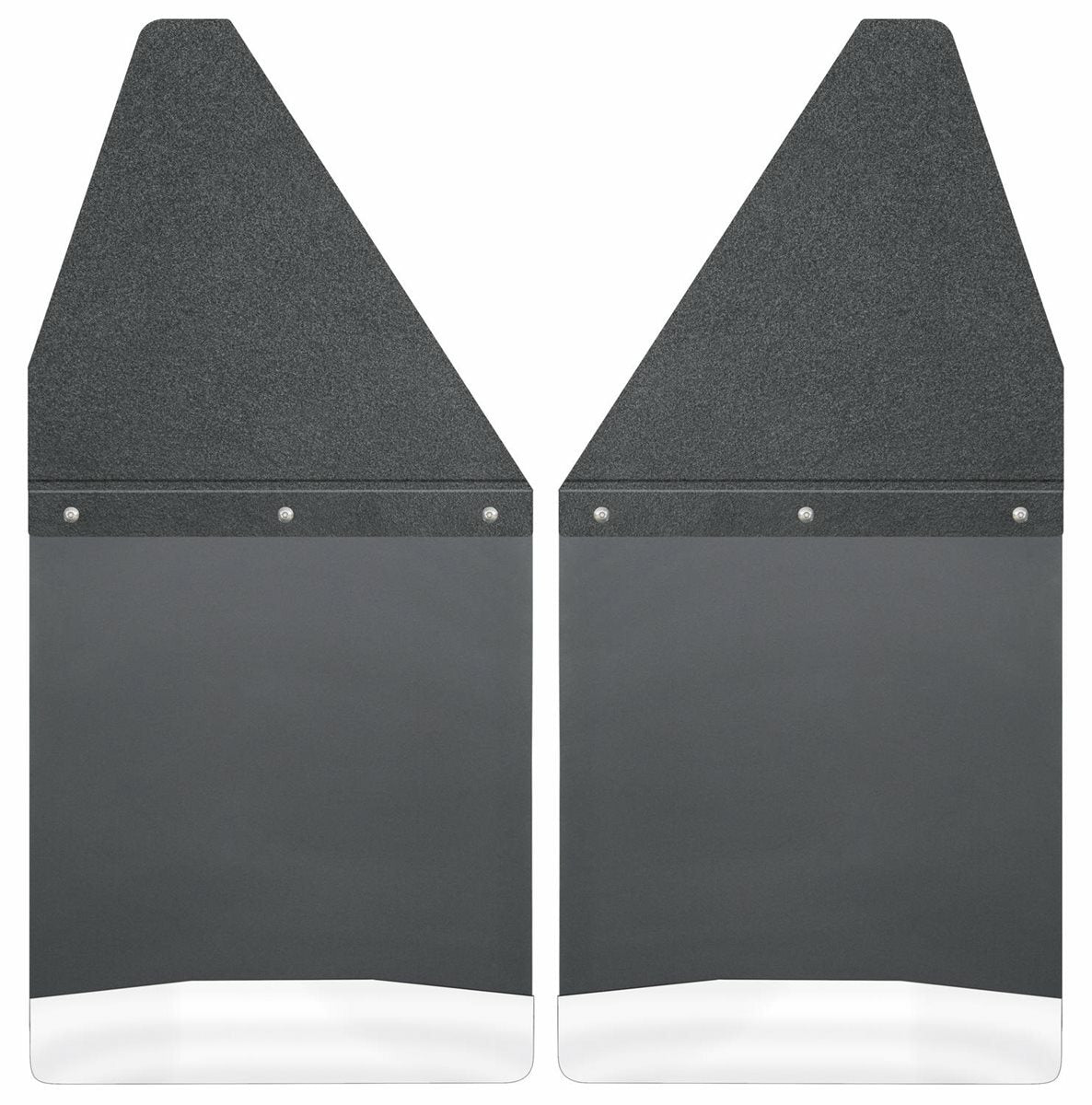 Husky Liners - Kick Back Mud Flaps 12in. Wide - Black Top and Stainless Steel Weight - 17100