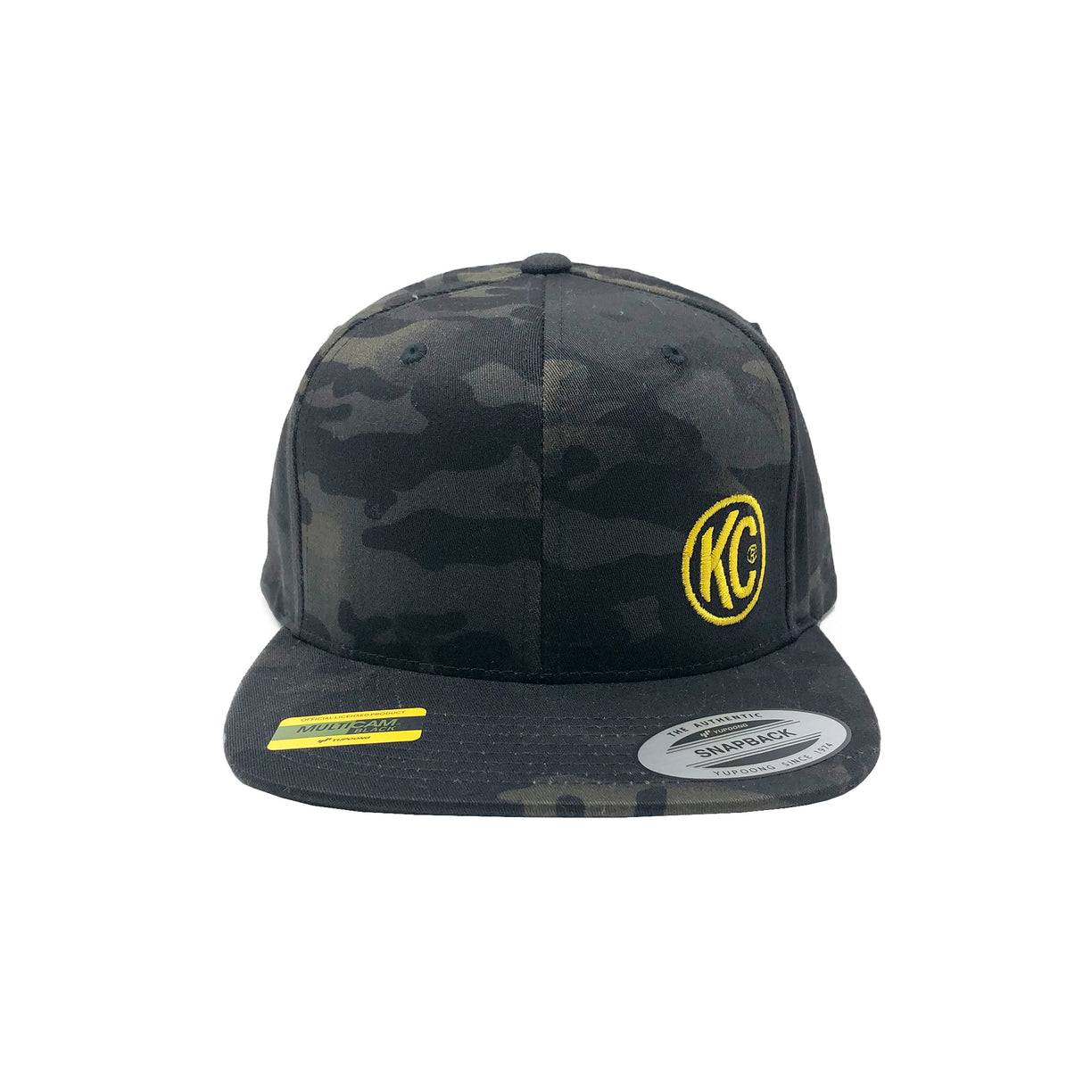 KC Logo - Flat Bill Snapback Trucker Hat - Black MultiCam - One Size - 70212