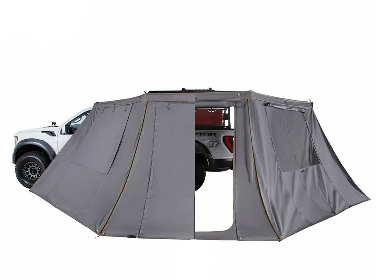 Overland Vehicle Systems - HD Nomadic 180 - LTE Awning Wall, Universal, Grey Body, Green Trim W/Storage Bag - 18159919