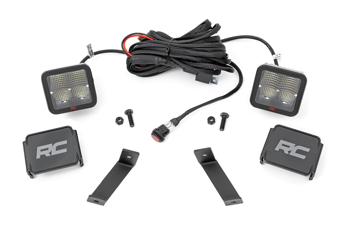 Rough Country - LED Light Kit - Ditch Mount - 2" Spectrum Pair - Spot - Jeep Cherokee KL (14-21) - 70084