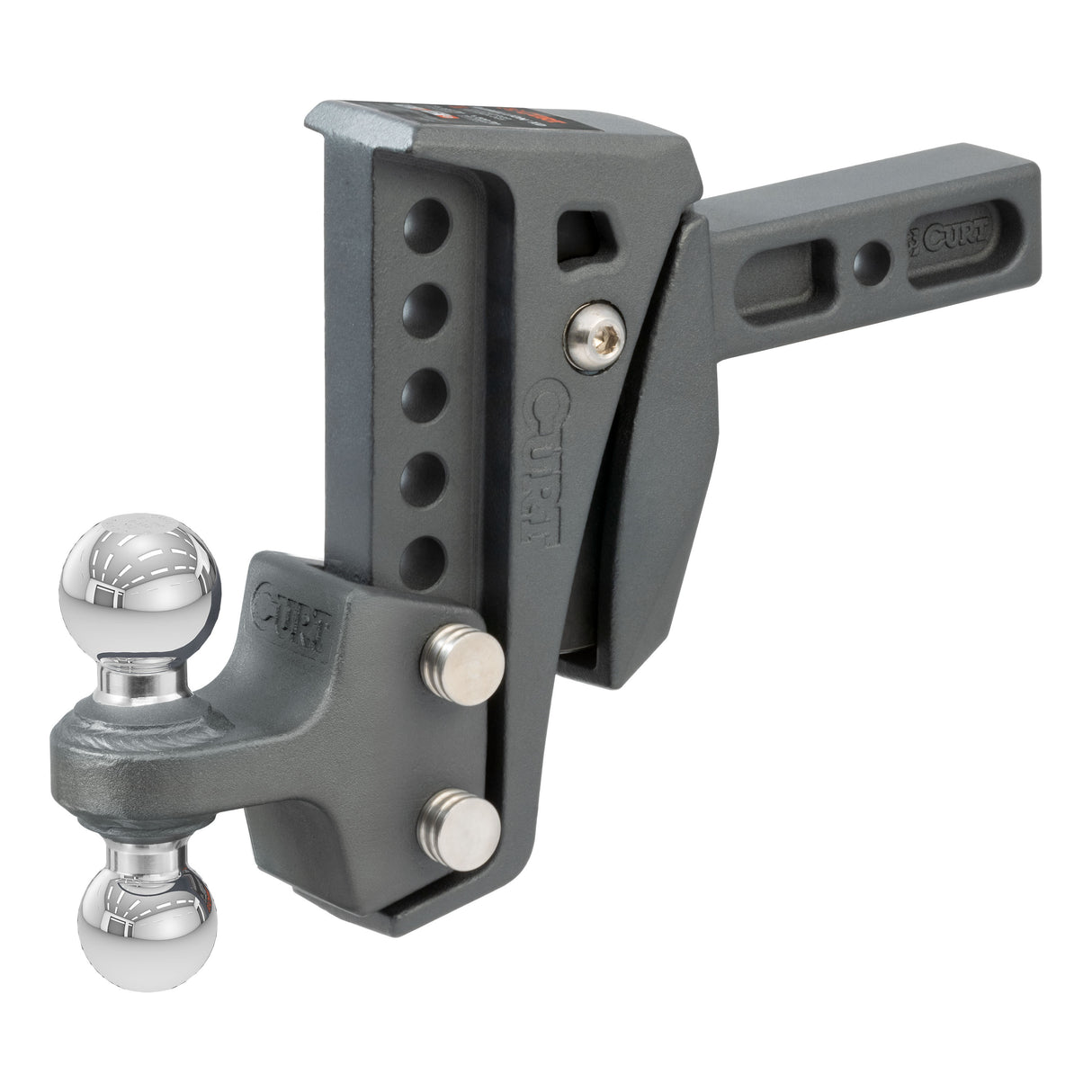 Curt - Rebellion XD Adjustable Cushion Hitch (2" Shank, 2", 2-5/16" Balls, 15K) - 45951