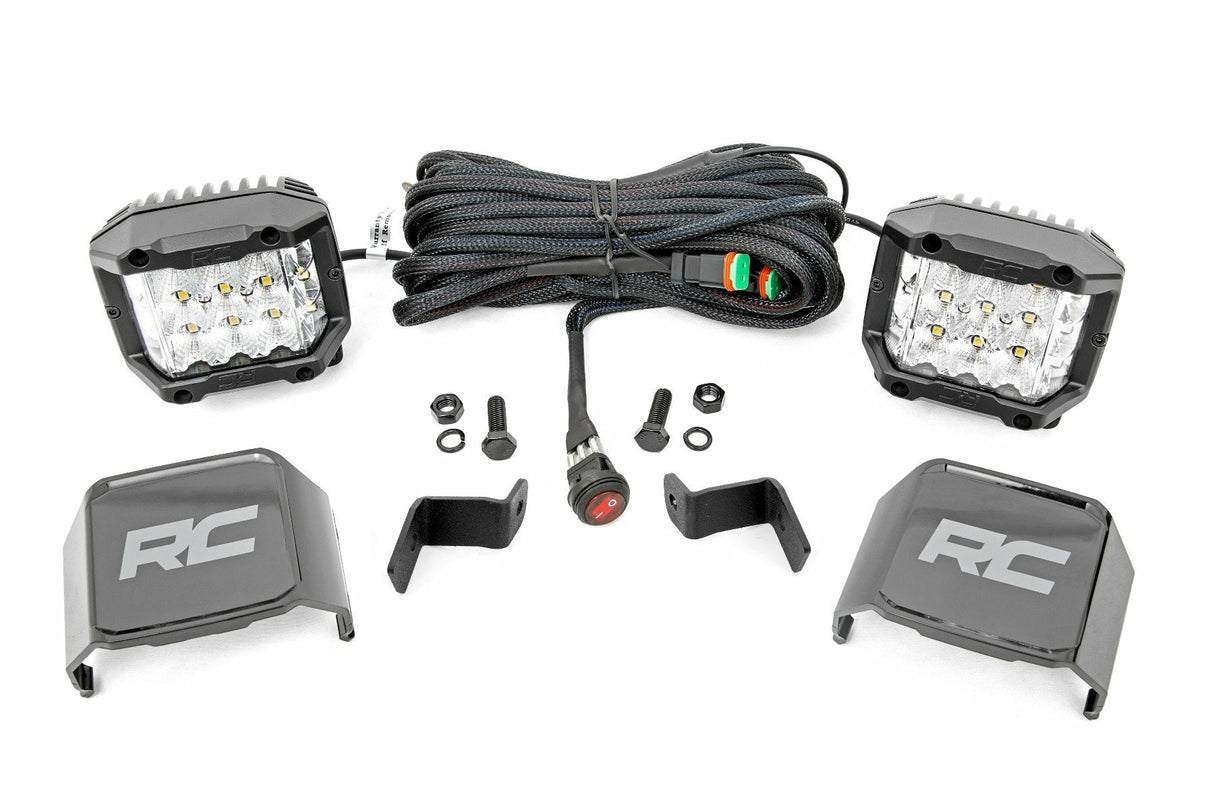 Rough Country - LED Light - Ditch Mount - 2" Chrome Pair - Wide Angle - Ford F-150 (15-23) - 71033