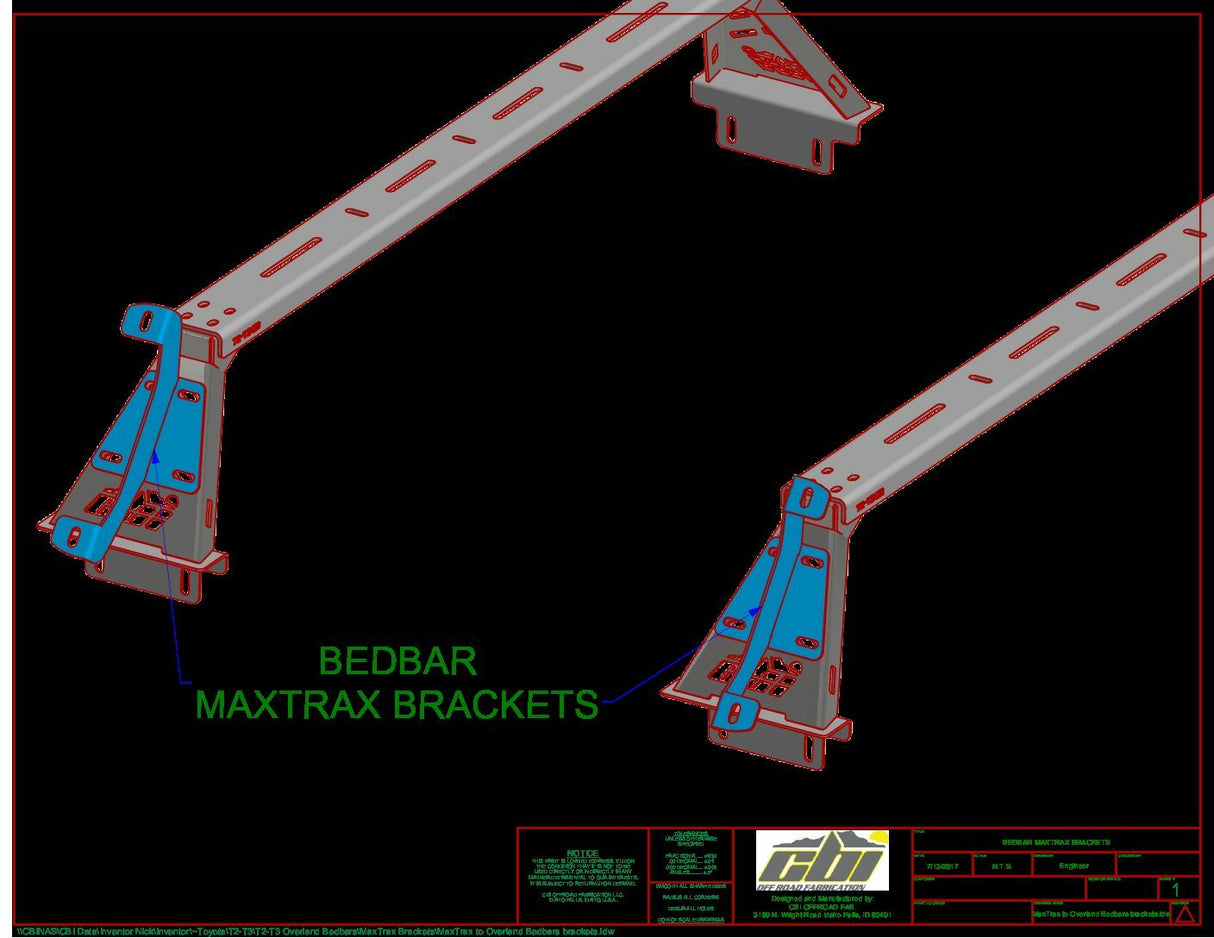 CBI - Overland Bed Bar Maxtrax Mount - 600-000-000-063