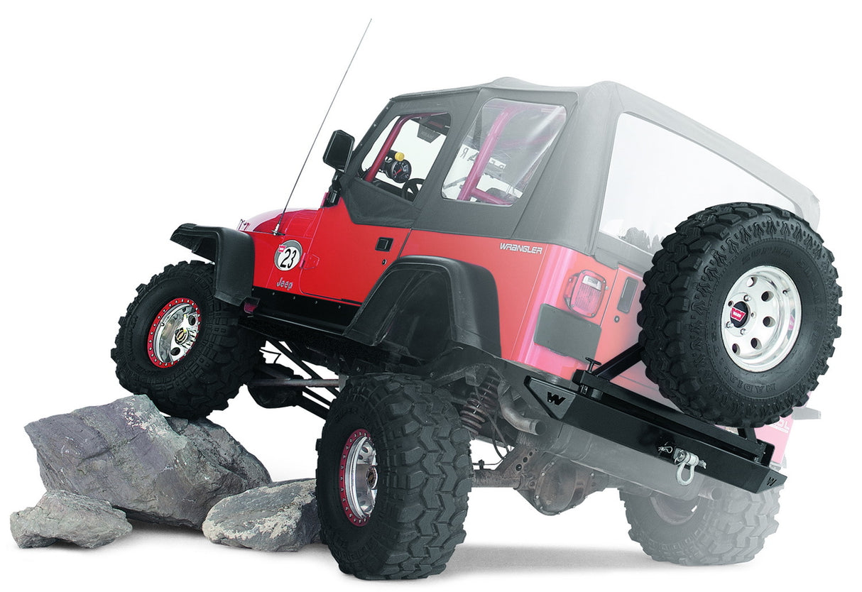 Warn - 64337 Mounts to 65508 and 65509 Rear Bumpers Up to 37 Inch Tire Black Steel Direct-Fit