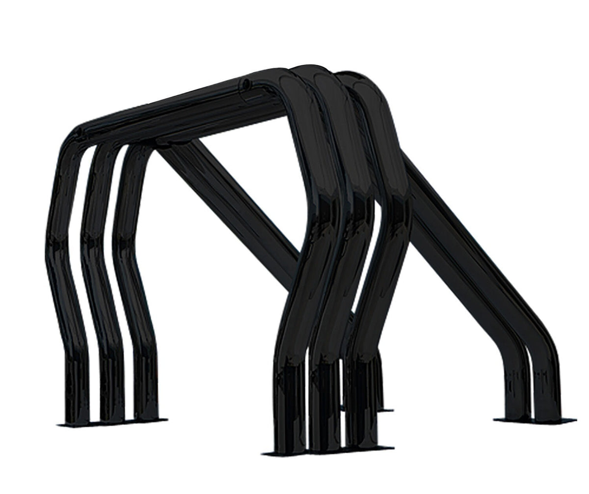 Go Rhino 9809560TDB - Triple Bar/Double Kicker (Between Wheel Wells) - Black Powdercoat