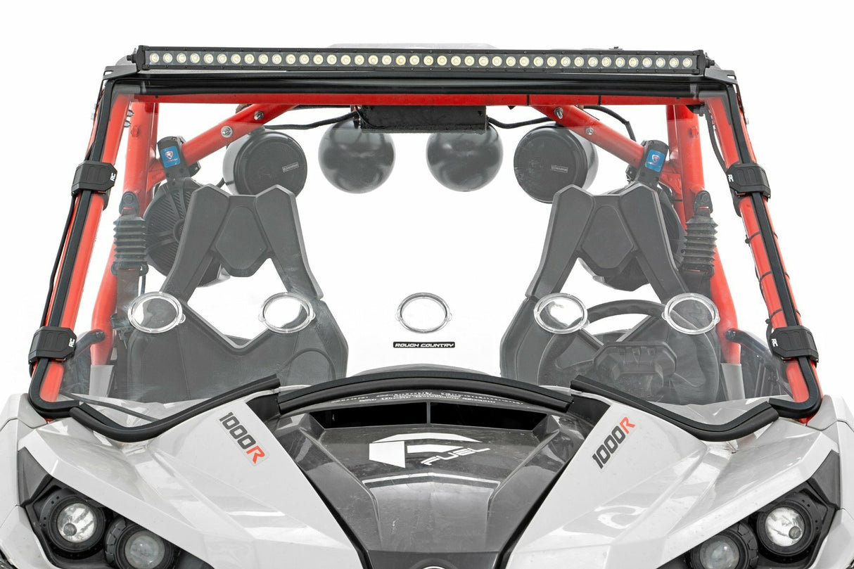 Rough Country - LED Light - Front Mount - 40" Black Dual Row - White DRL - Can-Am Commander 1000 Maverick - 97037