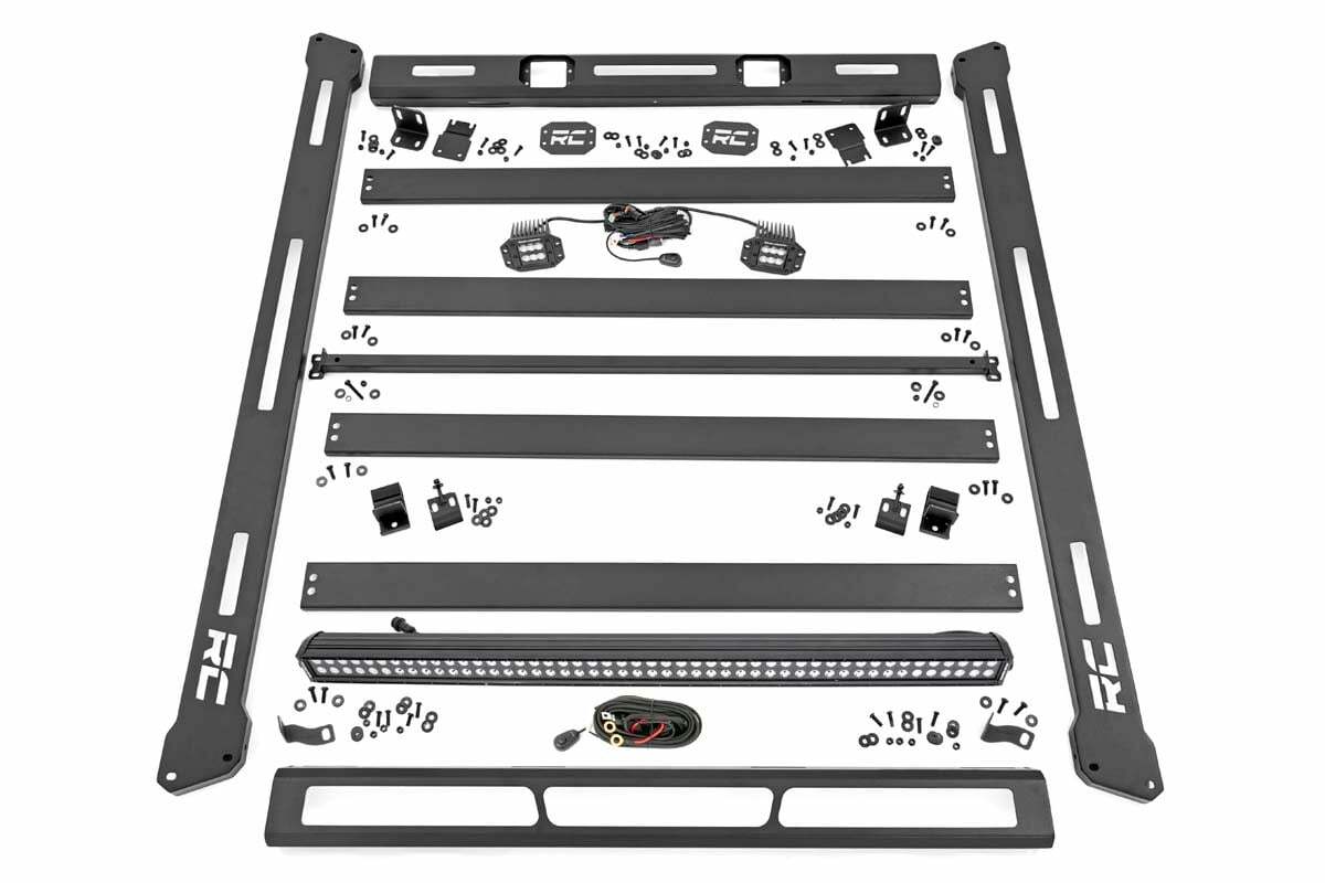 Rough Country - Roof Rack - Black Series Lights - Jeep Wrangler JL (18-23) Wrangler Unlimited (18-23) - 10622