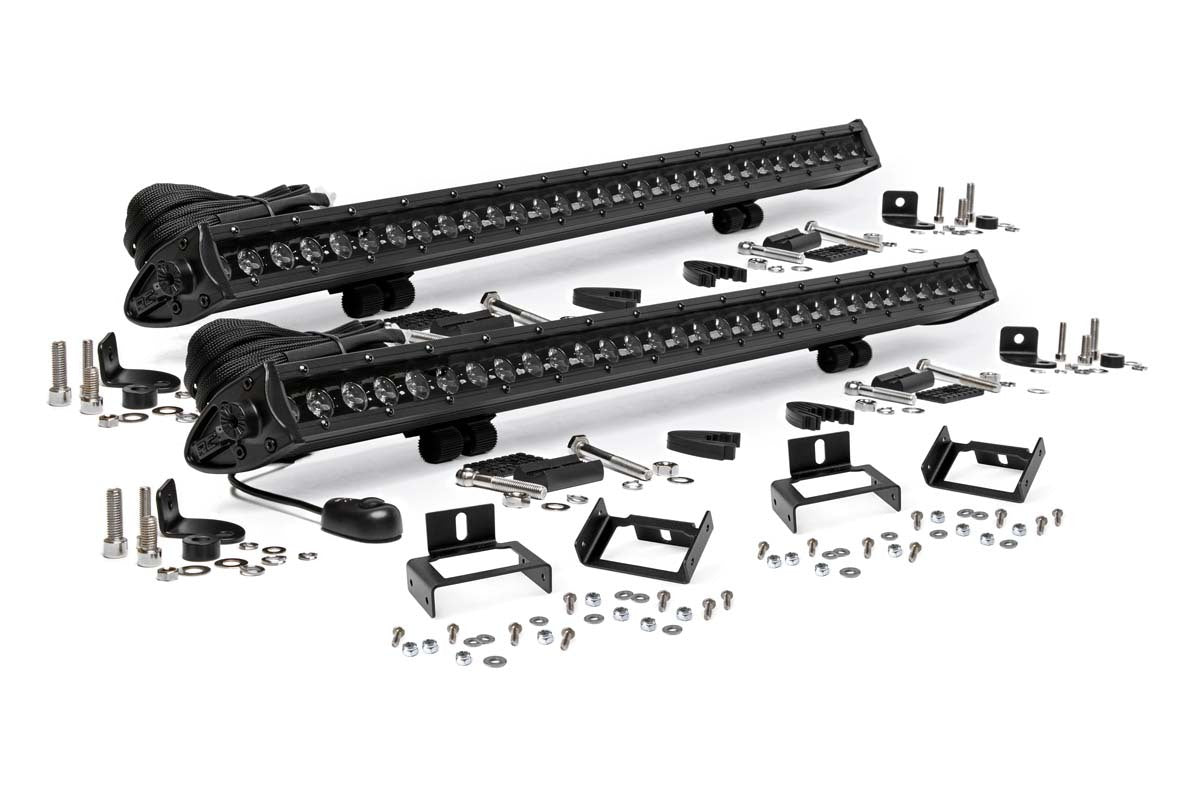 Rough Country - LED Light Kit - Grill Mount - 30" Black Single Row Pair - Ford F-250 F-350 Super Duty (11-16) - 70771