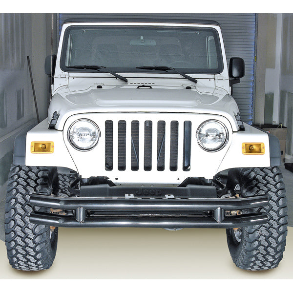 Rugged Ridge - Double Tube Front Bumper, 3 Inch; 76-06 Jeep CJ/Wrangler YJ/TJ - 11560.02