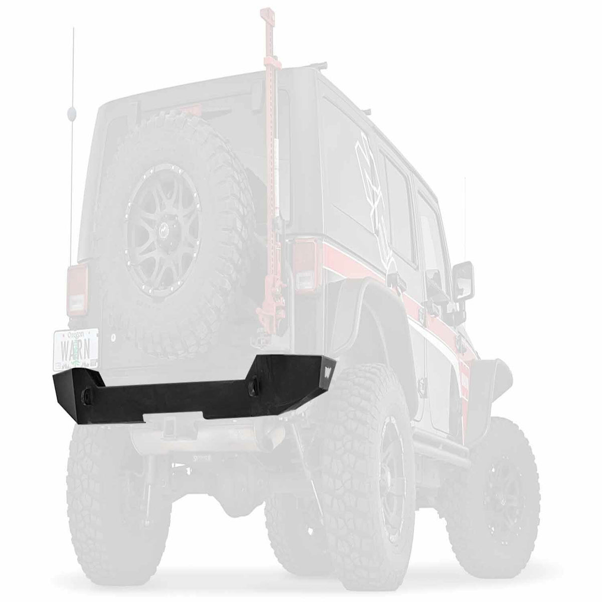 Warn - Elite Rear Bumper for 2007-2017 Jeep Wrangler JK - Tire Carrier Compatible - 89525