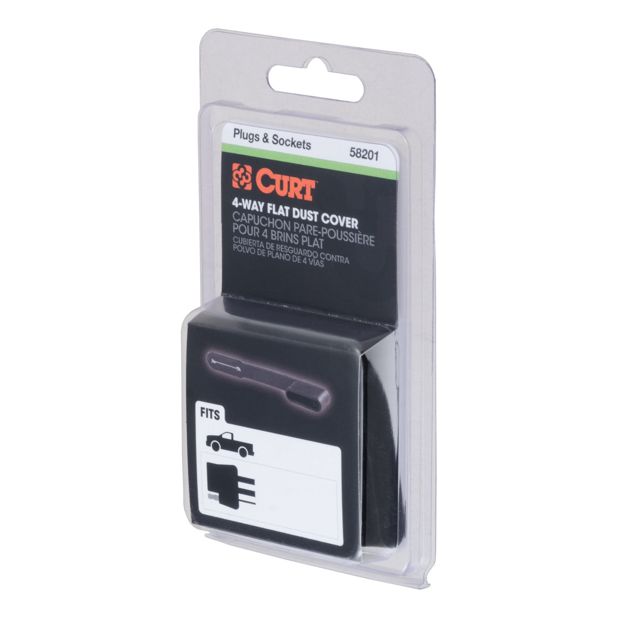 Curt - 4-Way Flat Connector Dust Cover (Vehicle Side, Packaged) - 58201