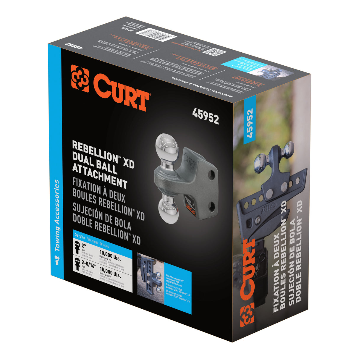 Curt - Replacement Rebellion XD Dual Ball, 2" & 2-5/16", Up to 15K - 45952