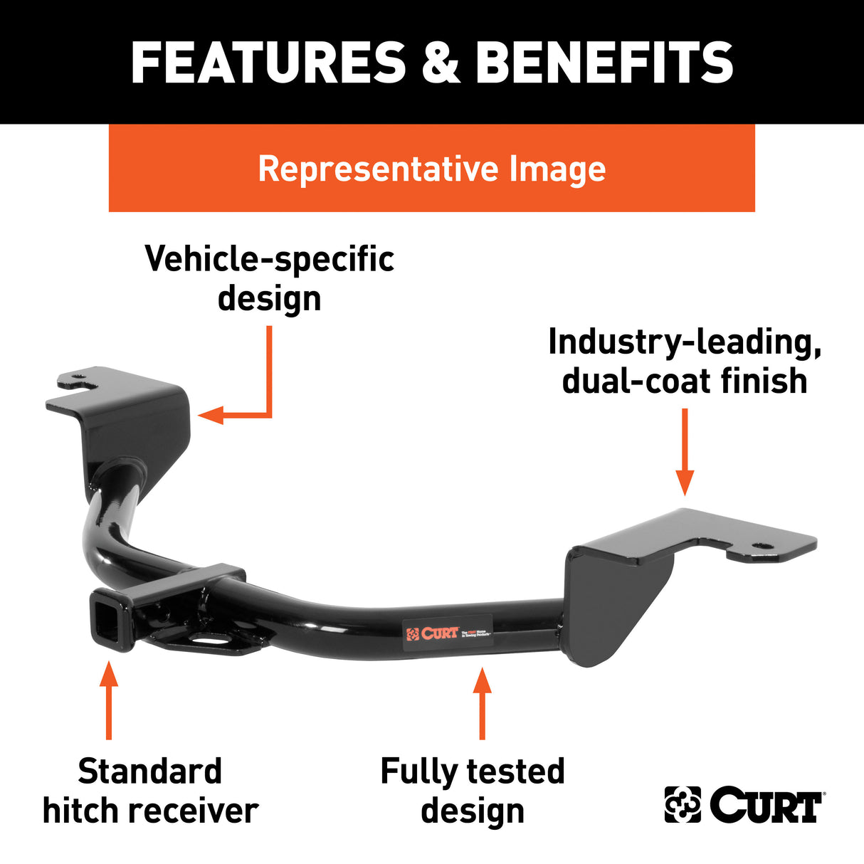 Curt - Class 1 Trailer Hitch, 1-1/4" Receiver, Select Tesla Model 3 - 11581