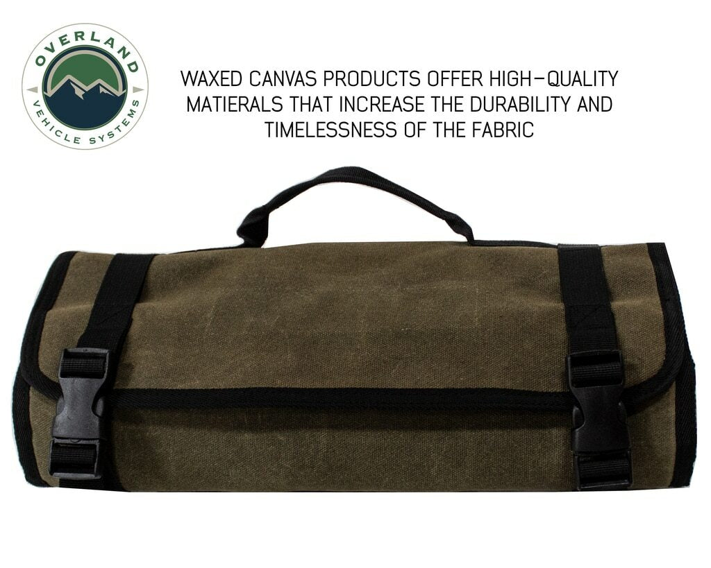 Overland Vehicle Systems - Rolled Bag First Aid - Waxed Canvas First Aid Bag for Car - 21109941