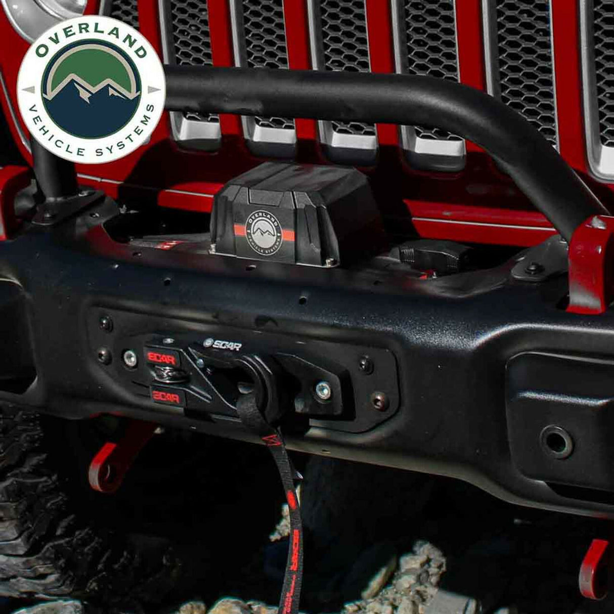 Overland Vehicle Systems - SCAR 10P - 10,000 lb. Winch With Synthetic Rope and Wireless Remote - 19099901
