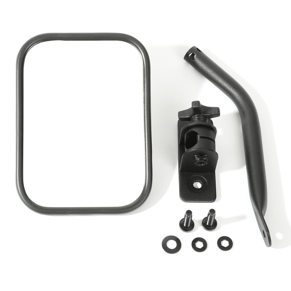 Rugged Ridge - Quick Release Mirror, Textured Black, Rectangular; 97-16 Jeep Wrangler - 11025.14