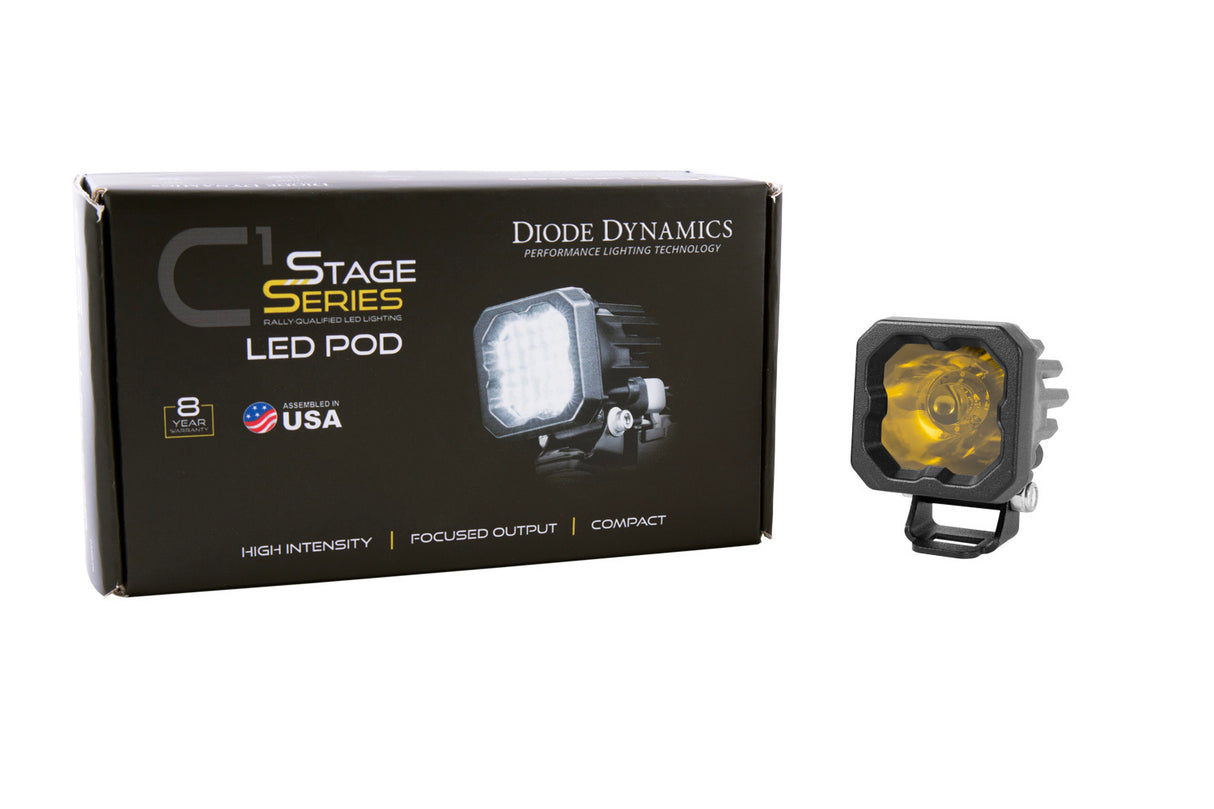 Diode Dynamics - Stage Series C1 LED Pod Pro Yellow Wide Standard ABL (single) - DD6458S
