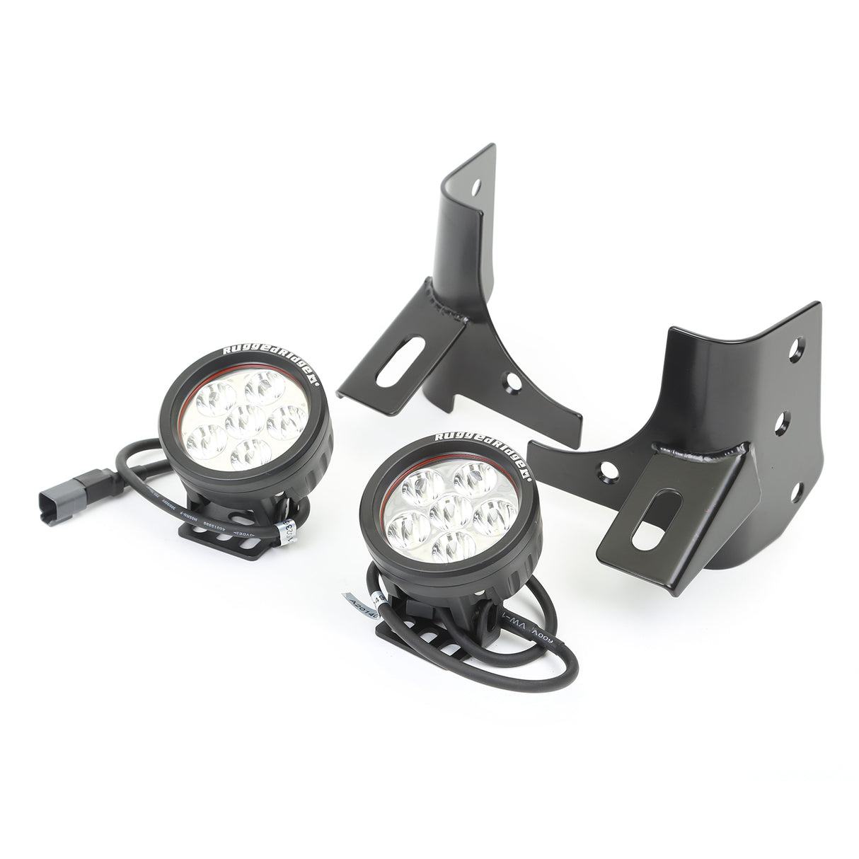 Rugged Ridge - Rugged Ridge 11027.13 Light Kit, Windshield Mounted, Round, Black; 97-06 Wrangler TJ - 11027.13