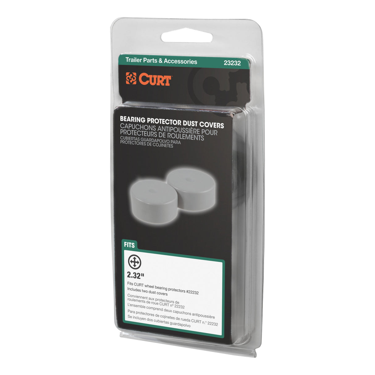 Curt - 2.32" Bearing Protector Dust Covers (2-Pack) - 23232