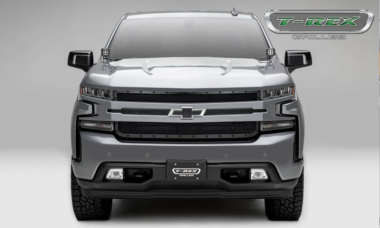 T-REX 2019-2021 Silverado 1500 Stealth X-Metal Grille, Black, 1 Pc, Replacement, Black Studs - PN #6711261-BR