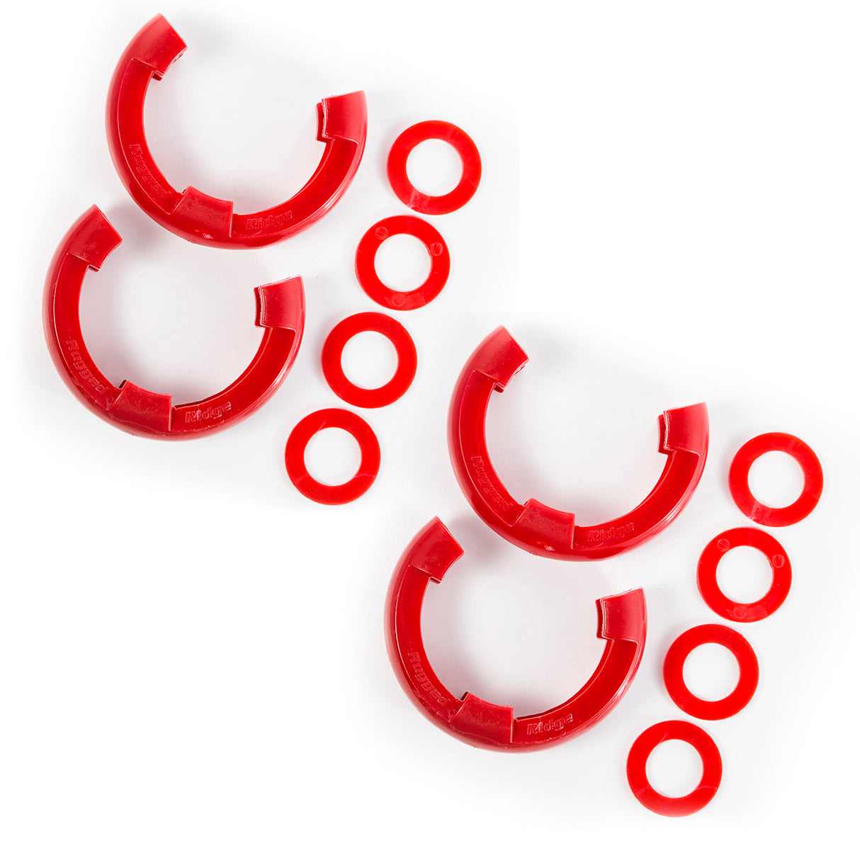 Rugged Ridge - Rugged Ridge 11235.61 D-Ring Isolator Kit, Red 2 Pair, 3/4 inch - 11235.61